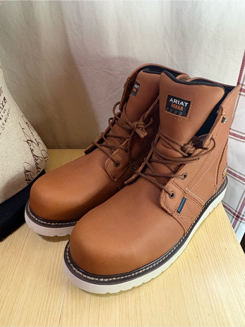 Ariat Rebar Composite Toe Brown Work Lace-Up Men's Boots. Size 12